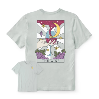 Women's Life is Good Groovy The Wine Tarot T-Shirt XLarge Fog Gray