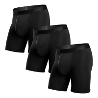 Men's BN3TH Classic Solid Boxer Briefs Underwear 3 Pack Small Black