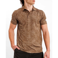 Men's Waggle Golf Pars and Cigars Polo Large Brown