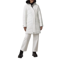 Women's Canada Goose Lorette Black Label Parka Medium Northstar White