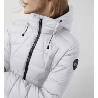 Women's Canada Goose Puffer Jacket Abbott Hoody Black Label XSmall Northstar White