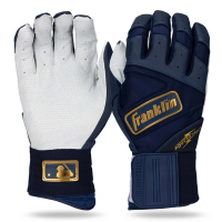 Franklin Sports MLB Powerstrap Infinite Series Baseball Batting Gloves Navy/Gold Small