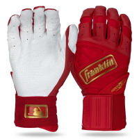 Franklin Sports MLB Powerstrap Infinite Series Baseball Batting Gloves Red/Gold Small