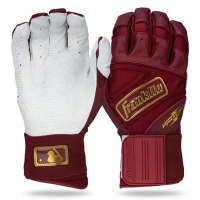 Franklin Sports MLB Powerstrap Infinite Series Baseball Batting Gloves Burgundy/Gold Small