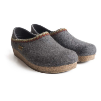 Women's Haflinger GZH ZigZag Slippers 37 Grey Heather