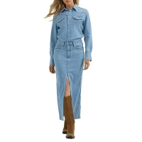 Women's Wrangler Denim Maxi Shirt Dress Small Overexposed