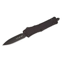 Microtech 142-1CT-DSH Signature Series Troodon Delta Shadow D/E Black Automatic Knife