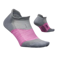 Women's Feetures Merino 10 Max Cushion Tab No Show Running Socks Large Amethyst Grey