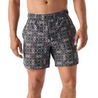 Men's Legends Luka Lined Shorts Small Micro Paisley Charcoal