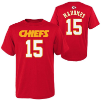 Kids' Kansas City Chiefs Genuine Stuff Patrick Mahomes #15 Mainline T-Shirt Small Red