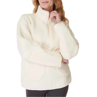 Women's Sweaty Betty Plush Fleece Textured Long Sleeve 1/2 Zip Small White