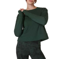 Women's Sweaty Betty After Class Crop Crewneck Sweatshirt Small Green