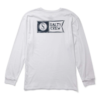 Men's Salty Crew Sketchy Alpha Long Sleeve T-Shirt Small White