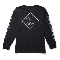 Men's Salty Crew Tippet Color Premium Long Sleeve T-Shirt Small Charcoal