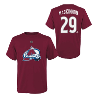 Colorado Avalanche Genuine Stuff Nathan MacKinnon #29 Player Kids' T-Shirt Medium Maroon