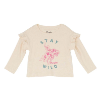 Girls' Wrangler Ruffle Shoulder Long Sleeve T-Shirt Baby 0/3 mo. Oatmeal