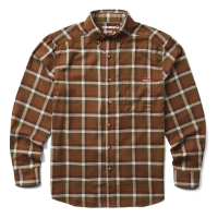 Men's Wolverine Hastings Long Sleeve Flannel Large Pecan