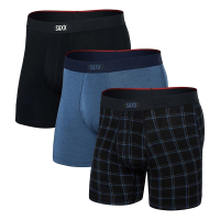 Men's SAXX Vibe Xtra Soft Comfort Boxer Briefs Underwear 3 Pack Medium Windowpane