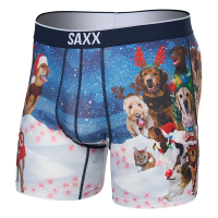 Men's SAXX Volt Breathable Mesh Boxer Briefs Underwear XLarge Dogs Xmas