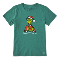 Women's Life is Good World Needs More Love Grinch T-Shirt Small Spruce