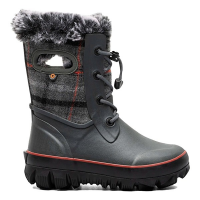 Kids' BOGS Arcata II Cozy Plaid Waterproof Winter Boots Little 1 Dark Grey Heather Multi