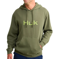 Men's Huk Huk'd Up Logo Fishing Hoodie Large Moss