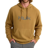 Men's Huk Huk'd Up Logo Fishing Hoodie Medium Sand Piper