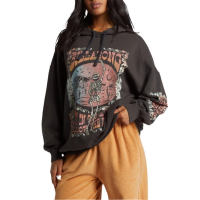 Women's Billabong Rhythm Long Sleeve Oversized Shirt Small Black Sands