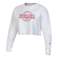 Nebraska Cornhuskers Champion Women's Reverse Weave Crop 2XLarge White