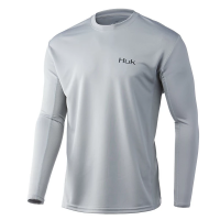 Men's Huk Icon-X Long Sleeve T-Shirt Large Overcast Grey