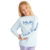 Kids' Huk Pursuit Solid Long Sleeve T-Shirt Small Ice Water