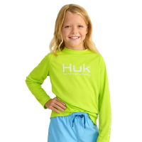 Kids' Huk Pursuit Solid Long Sleeve T-Shirt XSmall Dorado