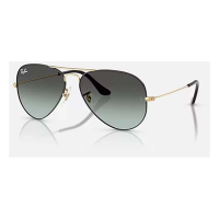 Men's Ray-Ban Aviator Gradient Sunglasses Polished Black/Blue Vintage Gradient Black