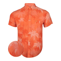 Men's Retro Rifle Vice City Button Down Button Up Shirt Small Orange