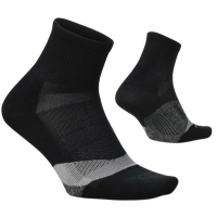 Men's Feetures Elite Light Cushion Quarter Running Socks Medium Black