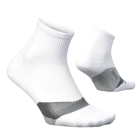 Men's Feetures Elite Light Cushion Quarter Running Socks Medium White