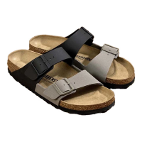 Men's BIRKENSTOCK Arizona Split Slide Sandals Black/Stone