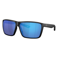 Men's Costa Del Mar Rincon II Polarized Sunglasses Matte Black/Blue Mirror 580 Glass