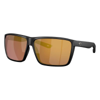 Men's Costa Del Mar Rincon II Polarized Sunglasses Matte Black/Gold Mirror 580 Glass