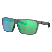 Men's Costa Del Mar Rincon II Polarized Sunglasses Matte Smoke Crystal/Green Mirror 580 Glass