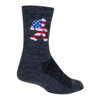 Adult SockGuy Big Foot USA Wool Crew Cycling Socks S/M Black