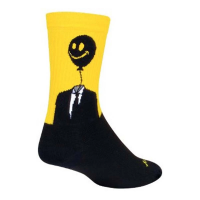 Adult SockGuy SockGuys Happy Crew Cycling Socks S/M Black/Yellow