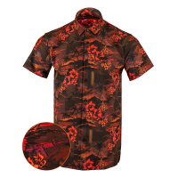 Men's Retro Rifle Shadow Hawaiian Button Up Shirt Medium Black