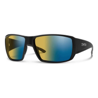 Men's Smith Guide's Choice Sunglasses Matte Black/ChromaPop Glass Polarchromic Yellow Blue Mirror