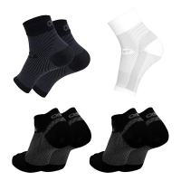 Adult OS1st Plantar Fasciitis Recovery Kit No Show Socks Large Black