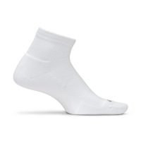 Adult Feetures Therapeutic Light Cushion Quarter Running Socks Medium White