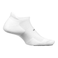 Adult Feetures High Performance Max Cushion Tab Ankle Running Socks Small White