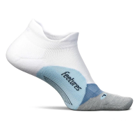 Men's Feetures Elite Light Cushion Tab No Show Running Socks Large White Sky