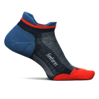 Men's Feetures WoElite Max Cushion Tab No Show Running Socks Medium Atmospheric Blue