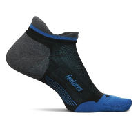 Men's Feetures WoElite Max Cushion Tab No Show Running Socks Small Tech Blue